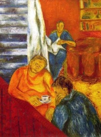 Anjum Singh THE TWO INTERIORS - PART 1 1990 Oil on canvas 47 x 35 in.