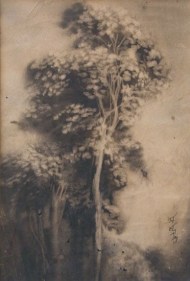 Abanindranath Tagore TREE Watercolor on board 8 x 12 in.