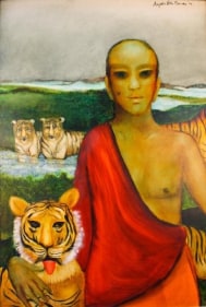 Anjolie Ela Menon KANCHANBURI 2013 Oil on masonite 37.5 x 25.5 in.