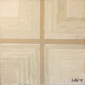 S. M. H. Raza  White Cross, 2007  Acrylic on canvas  12 x 12 in