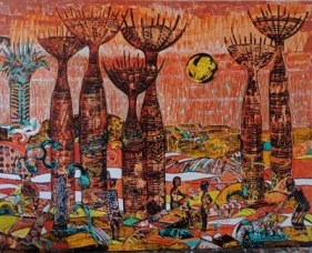 Mundane Beauty I, 2020  Acrylic on canvas  48h x 60w in