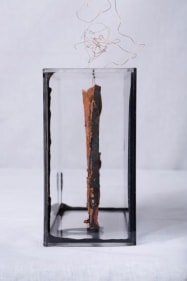 Ratna Gupta SOMEDAY CONTAINED SERIES (BOX 1) 2014 Acrylic box containing mixed media 6 x 6 x 3 in.