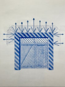 Seher Naveed  Gate 2 (High Gate Series), 2018  Pencil on paper  17h x 14w in