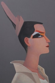 Surendran Nair Rail Bird 2017 Oil on canvas 35 x 23 in.