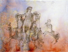 Sakti Burman INNOCENT PARADISE 2008 Watercolor on paper 20 x 25.5 in.