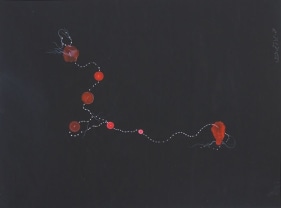 Sumaira Tazeen MOTI TANKA (FRENCH KNOT) 2008 Opaque water based pigment on wasli 8.5 x 11 in.