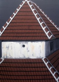 Rajan Krishnan HOUSE NEAR THE GROVE BY THE RIVER 2011 Acrylic on canvas 84 x 60 in.