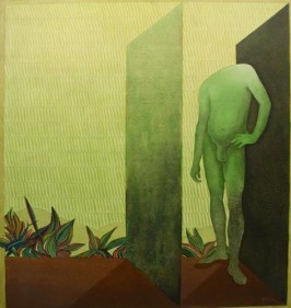 Viren Tanwar I AM ALONE 1982 Oil on canvas 48 x 45 in.