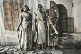 Waswo X Waswo  Road Crew, 2007  Hand-colored b/w photograph on paper  24 x 36 in