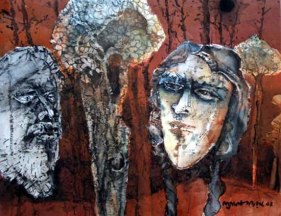 Shyamal Dutta-Ray THE COUPLE 2004 Watercolor on paper 21 x 29 in.