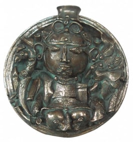 K. Laxma Goud PORTRAIT RELIEF MEDALLION 2007 Bronze casting 17 x 17 x 4 in.