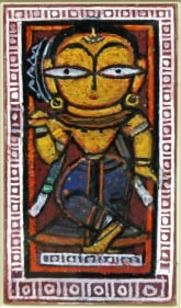 Jamini Roy Untitled (Woman with Rice) n.d. Gouache on card 21 x 12 in.