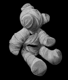 Adeel uz Zafar Teddy 2016 Engraved drawing on plastic vinyl 36 x 30 in.