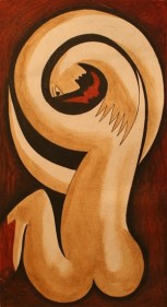 Sadequain UNTITLED 1 Oil on canvas 36 x 20 in.  SOLD