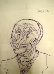 F. N. Souza UNTITLED (HEAD III) 1972 Pen and ink on paper 11 x 8.5 in.