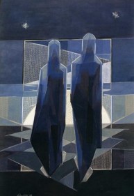 Jehangir Sabavala DARK SILHOUETTES 2003 Oil on canvas 51.5 x 35.5 in.  SOLD