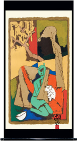 M. F. Husain MOTHER - XIII 2006 Screenprint in 32 colors 84 x 42 in.