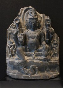 Brahma Pala Black stone c. 12th Century 15 in.