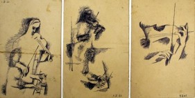 M. F. Husain UNTITlLED (THREE DRAWINGS) 1962 Ink on Paper 5.5 x 11 in.