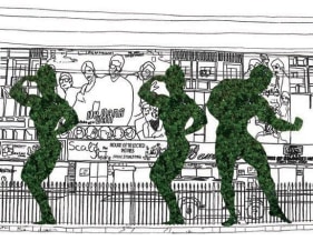 Mahreen Zuberi GREEN PATROL SCALA THEATRE, GARDEN ROAD, KARACHI 2010 Digital print on paper (Ed. of 3) 8 x 10.5 in.