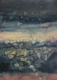 Indrapramit Roy DUSK Watercolor on paper 54 x 40 in.