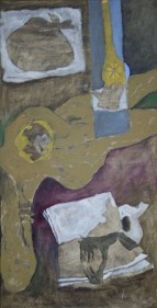 M. F. Husain AUTOBIOGRAPHY V 1996 Acrylic on canvas 47 x 23 in.