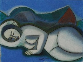 Neeraj Goswami MOONLIT NIGHT 2006 Mixed media on paper 11.5 x 15 in.