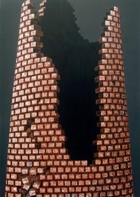 Rajan Krishnan CHIMNEY OF THE TILE FACTORY BY THE RIVER 2011 Acrylic on canvas 84 x 60 in.