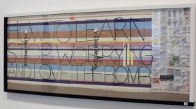 Masooma Syed UNTITLED (Collage) Paint and clothing-tags on paper 16.5 x 40 in.