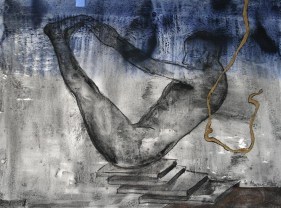 G.R. Iranna UNTITLED STRETCHING 2007 Mixed media on paper 38 x 51.5 in.  SOLD