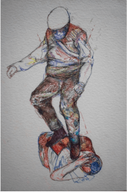Swagata Bhattacharyya  Work No. 5B (Untitled), 2022  Colored pencil on paper  8.27h x 5.83w in