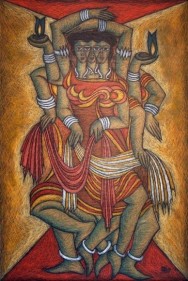 Sadequain UNTITLED 7 - DEVI SERIES Oil on canvas 72 x 54 in.