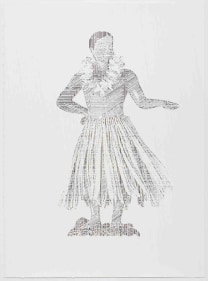 Ben Rak HULA BOY DANCING BOBBLE, PERCEIVE-CONCEIVE SERIES (Ed. of 11) 2013 Acrylic and silkscreen on BFK Rives 280gsm paper 30 x 22 in.