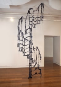 Sumakshi Singh  Spiral Staircase, 2021  Thread Drawing  144 x 60 in
