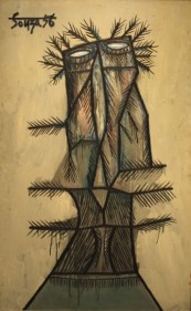 F.N. Souza CHRIST ON PALM SUNDAY 1956 Oil on board 48 x 30 in.