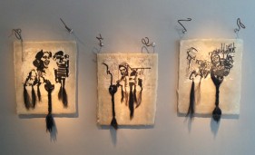 Mohammad Wahiduzzaman READYMADE II 2014 Resin castings with artificial hair and iron Dimensions variable.