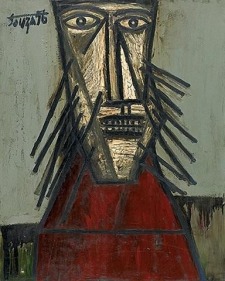 F.N. Souza UNTITLED (HEAD) 1956 Oil on board 30 x 24 in.