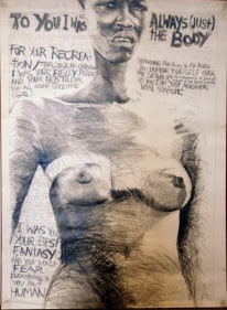 Keith Piper BODY TYPE 1&amp;2 1982 Ink on paper 36 x 48 in each