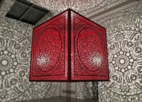Anila Quayyum Agha Teardrop (After Robert Irwin) 2016 Mirrored stainless steel 42 x 42 in.