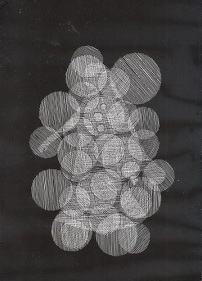 Hasnat Mahmood BACK TO BASICS III 2009 Drawing on scratch board 7 x 5 in.