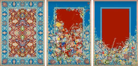 Saks Afridi  Gravity Rug (Lenticular), 2016  Lenticular print  52h x 36w in