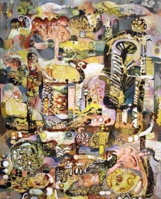 Sanatan Saha UNTITLED (YELLOW AND PINK ABSTRACT) 2007 Acrylic on canvas 60 x 48 in.