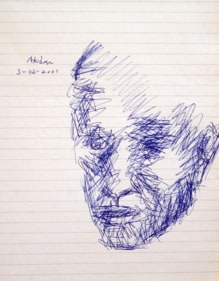 Akbar Padamsee PORTRAIT 3 2001 Ink on paper 9 x 7 in.