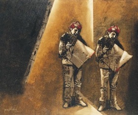 Yusuf Arakkal THE STREET - XIV Acrylic and oil on canvas 48 x 58 in.  NFS