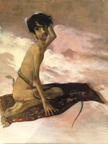 Salman Toor ORIENTALIST BOY WITH SNAKE 2015 Oil on canvas 20 x 16 in.