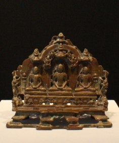 Jain Altarpiece India Brass with silver inlay 11th/12th Century 6 x 8 in.