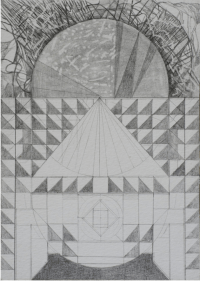 Swagata Bhattacharyya  Work No. 5T (Untitled), 2022  Graphite on paper  8.27h x 5.83w in