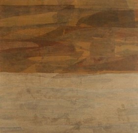 Yogesh Rawal UNTITLED 14 2007 Tissue paper, cellulose &amp; synthetic resin on wood 30 x 30 in.  SOLD