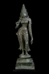 Uma in the form of Shivakami South India Chola Period, late 11th - early 12th century Bronze 25.6 (H) in.