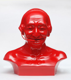 Debanjan Roy  India Shining 11 (Gandhi bust with headphones), 2009  Fiberglass and automotive paint  13h x 13w x 8d in